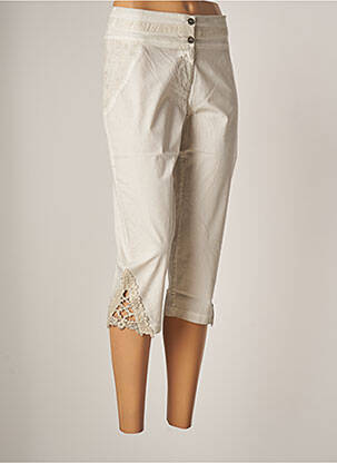 Pantacourt coupe droite taille normale beige MALOKA femme