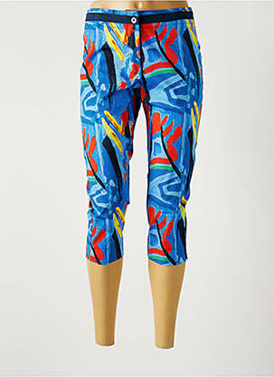Pantacourt stretch taille normale bleu MALOKA femme