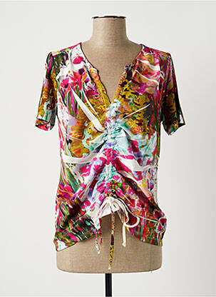 T-shirt imprimé fantaisie manches courtes rose MALOKA femme
