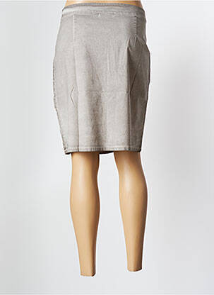 Jupe mi-longue fermeture zip latéral gris MALOKA femme
