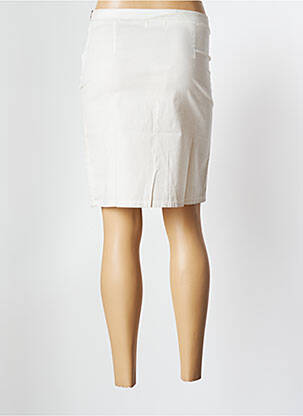 Jupe mi-longue fermeture zip latéral beige MALOKA femme