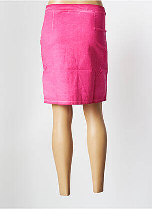 Jupe mi-longue fermeture zip latéral rose MALOKA femme