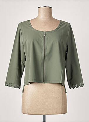 Veste casual col rond vert MALOKA femme