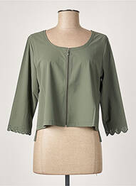 Veste casual col rond vert MALOKA femme