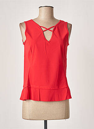 Top stretch sans manche rouge MALOKA femme