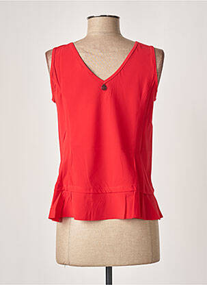 Top stretch sans manche rouge MALOKA femme