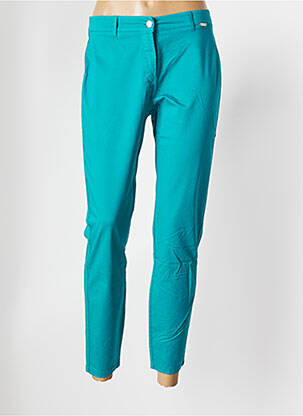 Pantalon 7/8 stretch taille normale bleu MALOKA femme