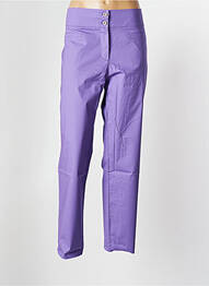 Pantalon 7/8 stretch taille normale violet MALOKA femme