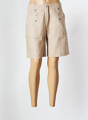 Bermuda tissage popeline taille normale beige MALOKA femme