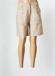 Bermuda tissage popeline taille normale beige MALOKA femme