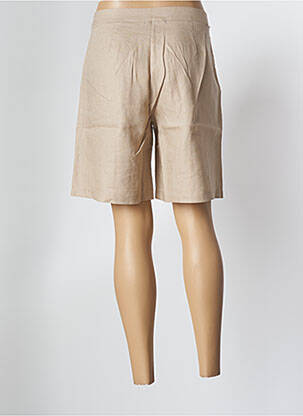 Bermuda tissage popeline taille normale beige MALOKA femme