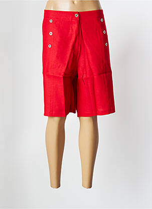 Bermuda tissage popeline taille normale rouge MALOKA femme