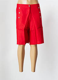 Bermuda tissage popeline taille normale rouge MALOKA femme
