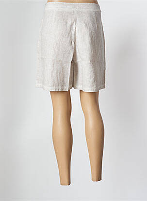 Bermuda tissage popeline taille normale beige MALOKA femme
