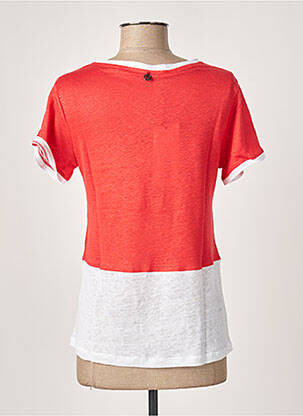 T-shirt col v manches courtes rouge MALOKA femme