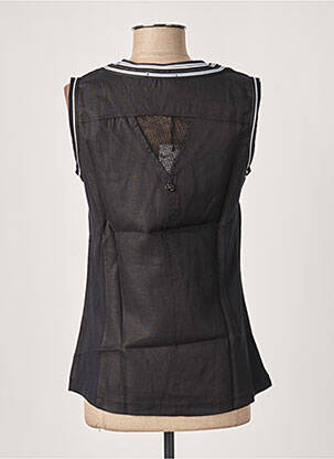 Top coupe cintrée sans manche noir MALOKA femme
