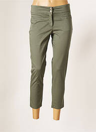 Pantacourt stretch taille normale vert MALOKA femme