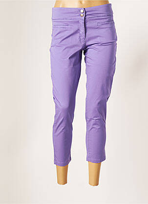 Pantacourt stretch taille normale violet MALOKA femme