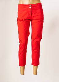 Pantacourt stretch taille normale rouge MALOKA femme
