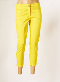Pantacourt stretch taille normale jaune MALOKA femme