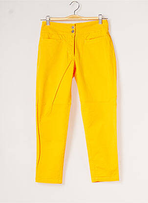Pantacourt stretch taille normale jaune MALOKA femme
