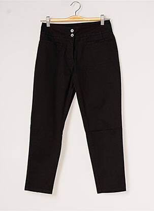 Pantacourt stretch taille normale noir MALOKA femme