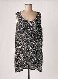 Robe courte col rond fines bretelles noir G!OZE femme