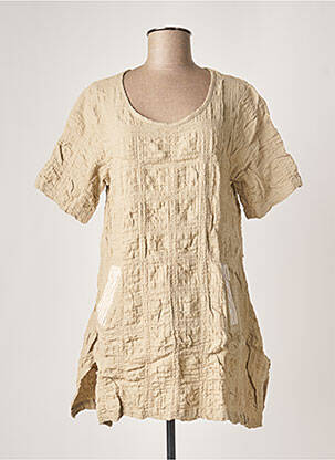Robe courte manches courtes manches courtes beige G!OZE femme