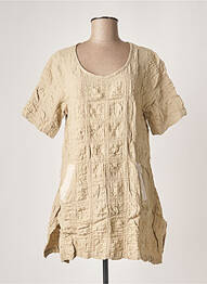 Robe courte manches courtes manches courtes beige G!OZE femme