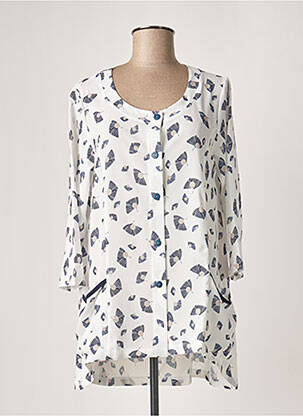 Veste casual col rond blanc G!OZE femme
