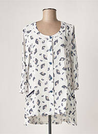 Veste casual col rond blanc G!OZE femme