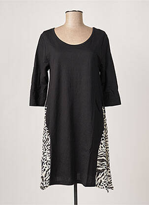 Robe mi-longue manches 3/4 manches 3/4 noir G!OZE femme