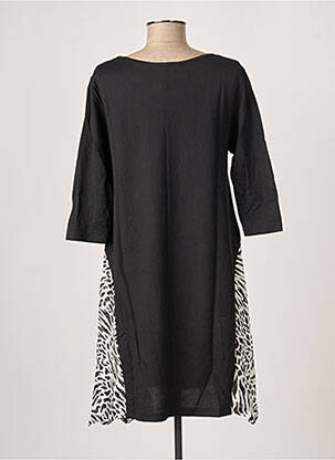 Robe mi-longue manches 3/4 manches 3/4 noir G!OZE femme