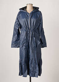 Imperméable fermeture zippée sur le devant a capuche bleu G!OZE femme