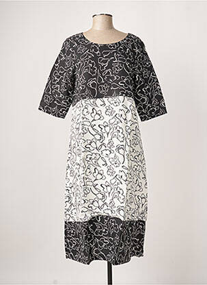 Robe longue manches courtes manches courtes noir G!OZE femme