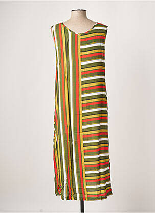 Robe longue sans manche sans manche vert G!OZE femme
