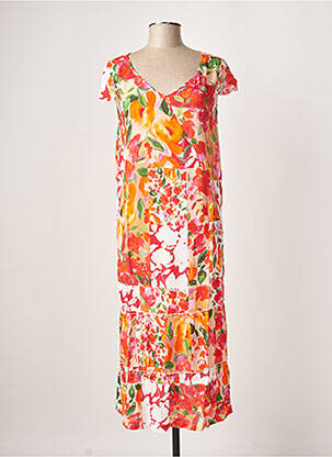 Robe longue manches courtes manches courtes orange G!OZE femme
