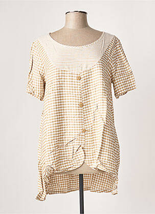 Tunique manches courtes col rond beige G!OZE femme