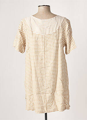 Tunique manches courtes col rond beige G!OZE femme