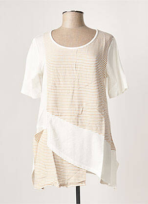 Tunique manches courtes col rond beige G!OZE femme