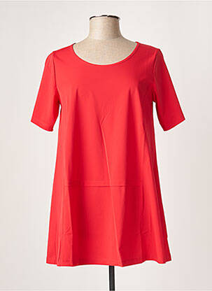 Tunique manches courtes tissage crêpe rouge G!OZE femme