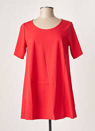 Tunique manches courtes tissage crêpe rouge G!OZE femme