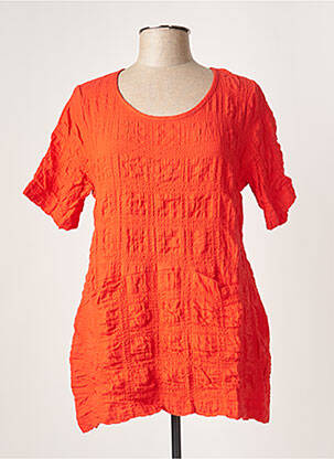 Tunique manches courtes coupe cintrée orange G!OZE femme