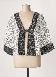 Veste kimono col v noir G!OZE femme