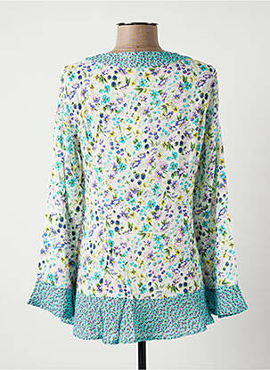 Blouse imprimé fleurs manches longues bleu PAUL BRIAL femme