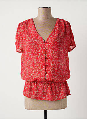 Chemisier manches courtes manches courtes rouge PAUL BRIAL femme