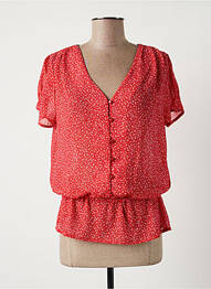 Chemisier manches courtes manches courtes rouge PAUL BRIAL femme