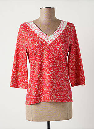 T-shirt manches 3/4 manches 3/4 rouge PAUL BRIAL femme