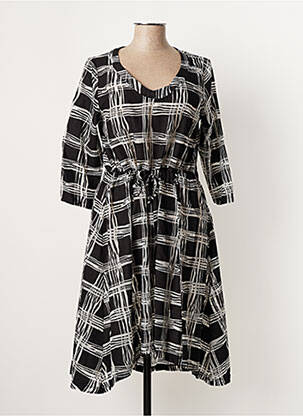 Robe mi-longue manches 3/4 manches 3/4 noir G!OZE femme
