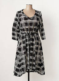 Robe mi-longue manches 3/4 manches 3/4 noir G!OZE femme